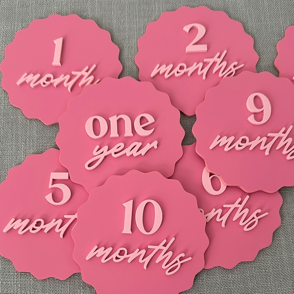 Pink Milestone Party Discs